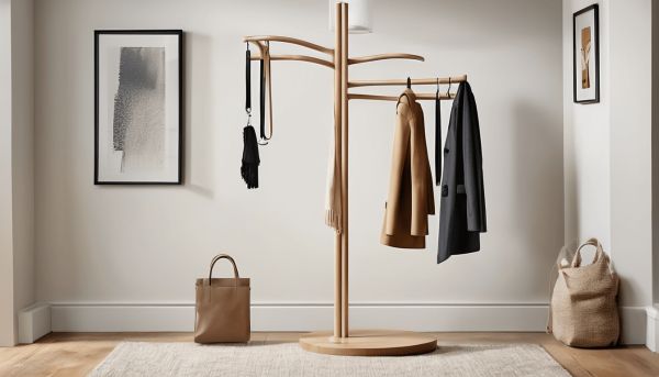Un rangement vertical pratique : porte-manteau sur pied